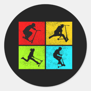 Stunt Scooter Freestyle Scootering Rider Runder Aufkleber