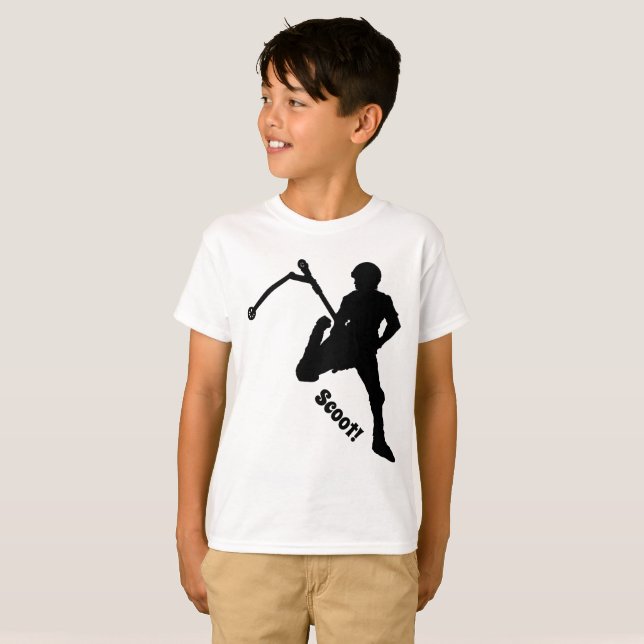 Stunt-Scooter Silhouette Kids T-Shirt (Vorne ganz)