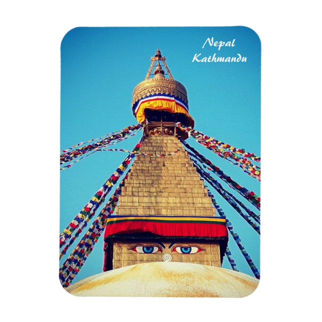 Stupa - Boudhanath, Dharma, Kathmandu, Nepal Magnet (Vertikal)