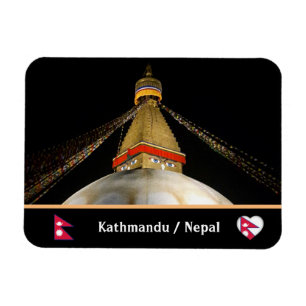Stupa Boudhanath, Kathmandu am Abend - Nepal Magnet