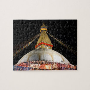 Stupa Boudhanath, Kathmandu am Abend - Nepal Puzzle