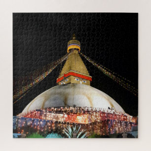 Stupa Boudhanath, Kathmandu am Abend - Nepal Puzzle
