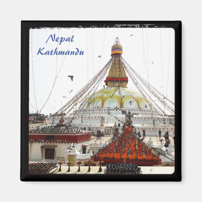Stupa in Boudhanath, Kathmandu - Nepal Magnet (Vorne)
