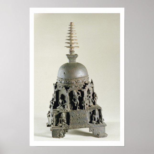Stupa, Pala, Nalanda, Bihar (Bronze) Poster (Vorne)