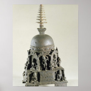 Stupa, Pala, Nalanda, Bihar (Bronze) Poster