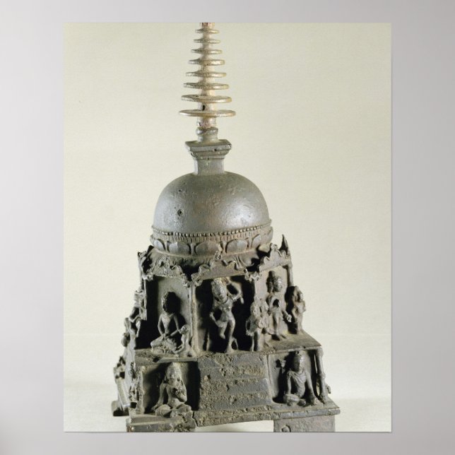 Stupa, Pala, Nalanda, Bihar (Bronze) Poster (Vorne)