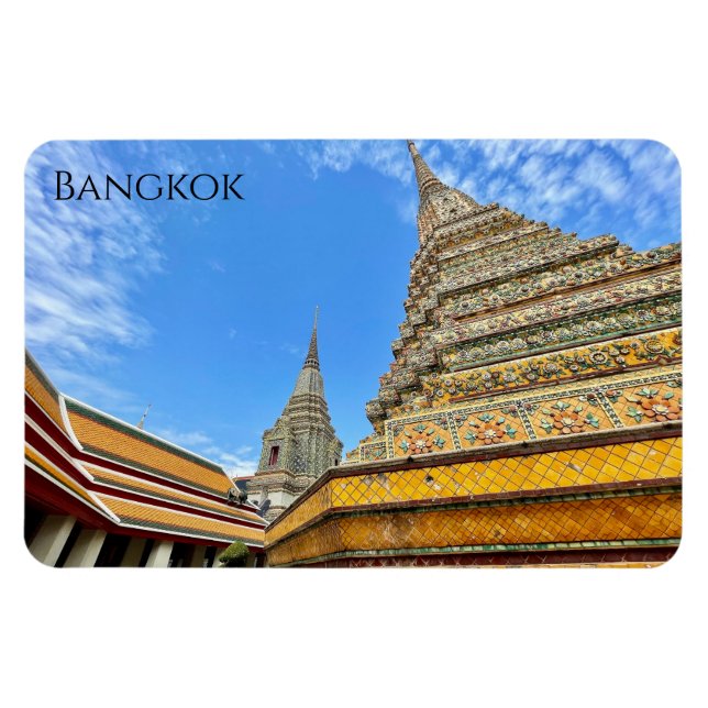 stupas wat pho bangkok magnet (Horizontal)