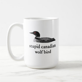 Stupid Canadian Wolf Bird Hockey Romance for Hocke Kaffeetasse