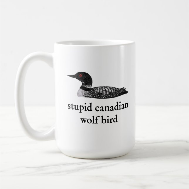 Stupid Canadian Wolf Bird Hockey Romance for Hocke Kaffeetasse (Links)