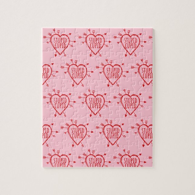 Stupid Cupid Heart With Arrows Funny Sarcastic Puzzle (Vertikal)