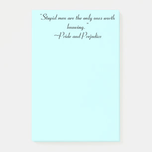 Stupid Men Worth kennen Jane Austen Zitat Post-it Klebezettel