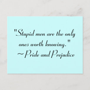 Stupid Men Worth kennen Jane Austen Zitat Postkarte
