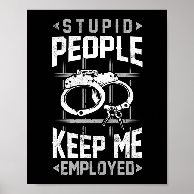 Stupid People Corrector Thin Silver Line Poster (Vorne)