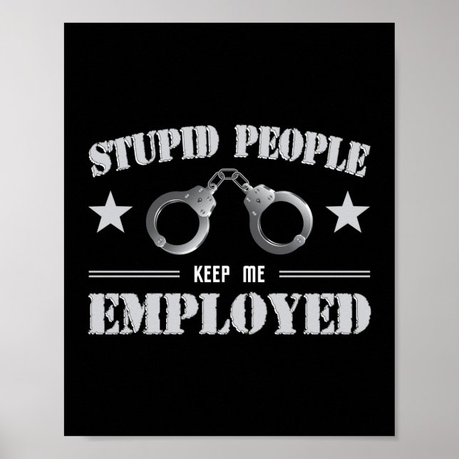 Stupid People Corrector Thin Silver Line Poster (Vorne)
