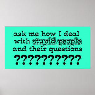 Stupid Questions Funny Poster Spaß