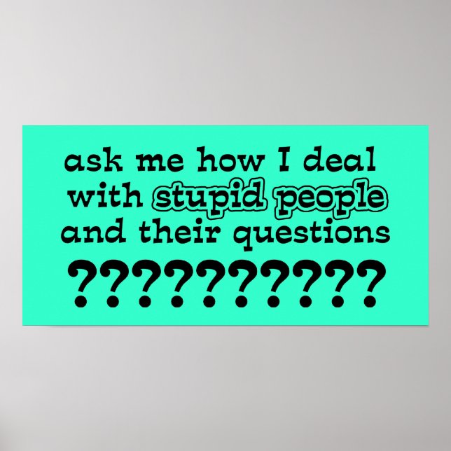 Stupid Questions Funny Poster Spaß (Vorne)