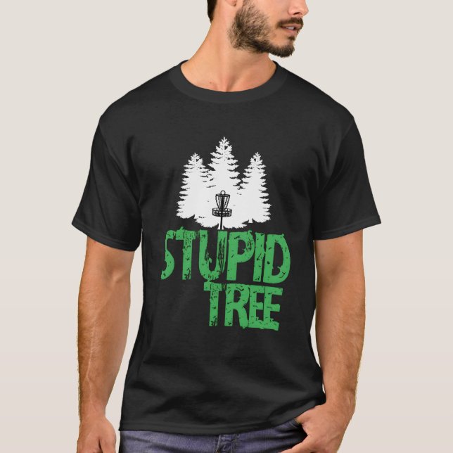 Stupid Tree Disk Golf T - Shirt Long Sleeve Frisbe (Vorderseite)
