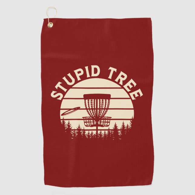 Stupid Tree Funny Disk Golf Sports Golfhandtuch (Vorderseite)