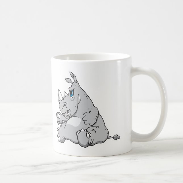 stur sitzender Nashorn Kaffeetasse (Rechts)