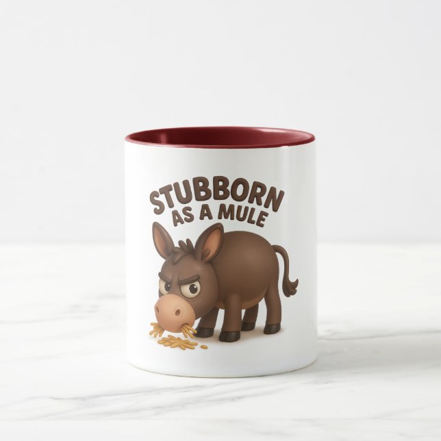 Stur wie ein Esel lustiger Cartoon-Esel Tasse (Zentrum)