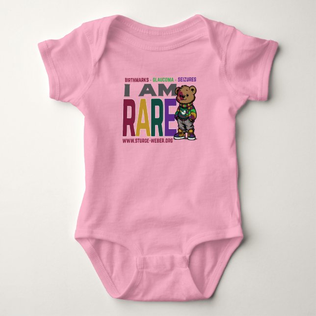 Sturge-Weber Rare Bear Awareness for Baby Strampler (Vorderseite)