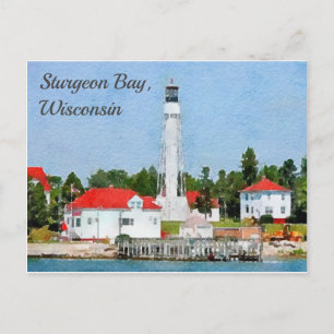 Sturgeon Bay Lighthouse, Door Landkreis, Wisconsin Postkarte