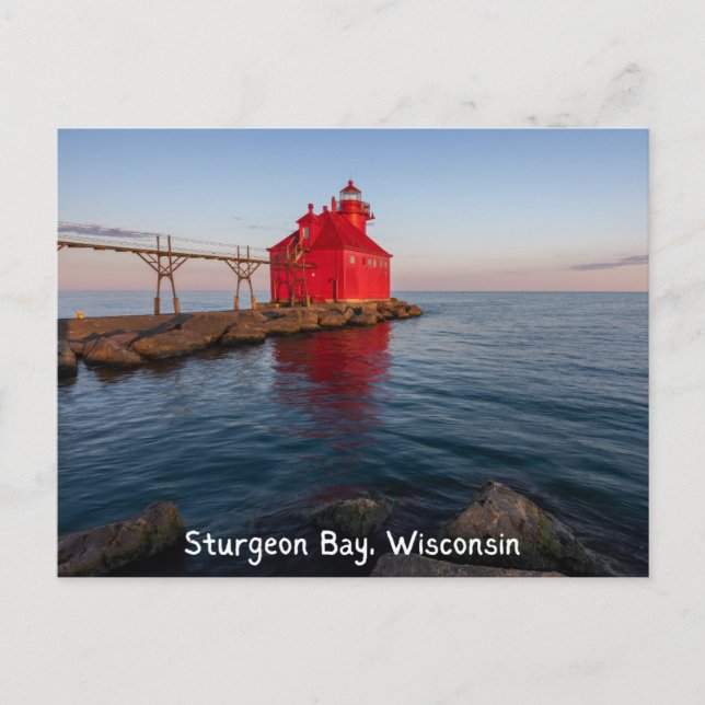 Sturgeon Bay Lighthouse Wisconsin Postcard Postkarte (Vorderseite)