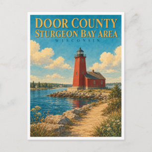Sturgeon Bay Wisconsin Kanal Leuchtturm GeoSaga Postkarte
