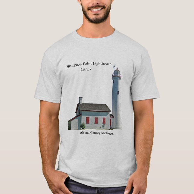 Sturgeon Point Lighthouse Ausschnitt-Shirt T-Shirt (Vorderseite)