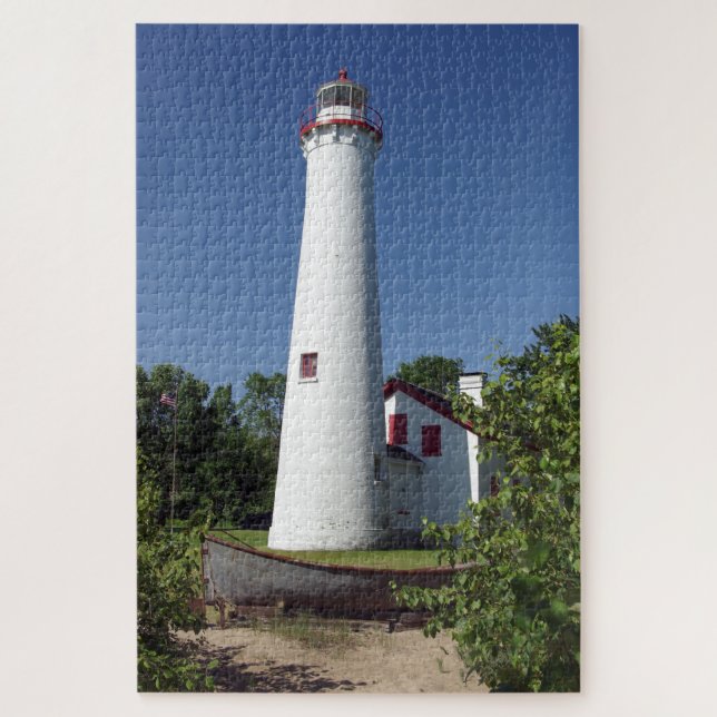 Sturgeon Point Lighthouse mit Schiffspuzzle Puzzle (Vertikal)