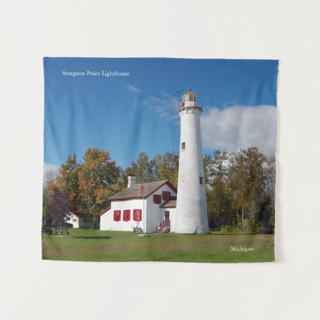 Sturgeon Point Lighthouse Wandteppich (Vorderseite (Horizontal))