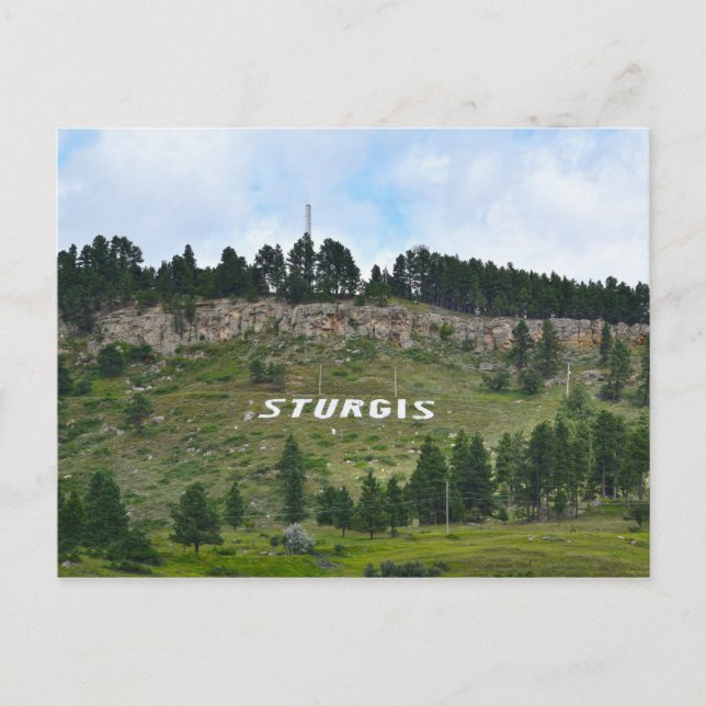 Sturgis Hillside Sign, South Dakota Postkarte (Vorderseite)