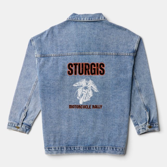 STURGIS MOTORCYCLE RALLY , BIKE RALLY VINTAGE JEANSJACKE (Rückseite)