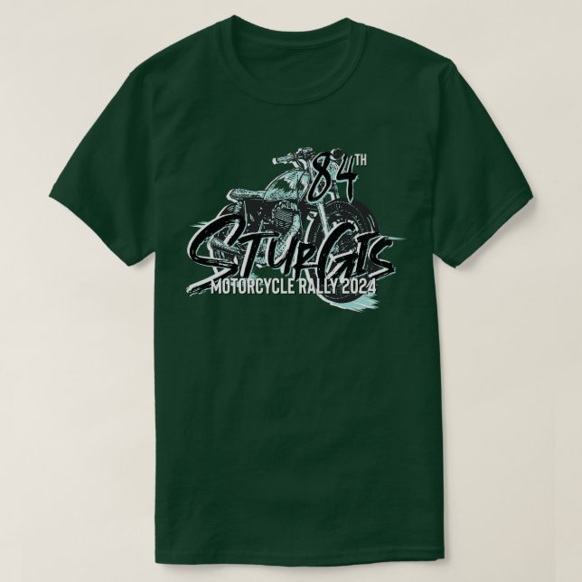 Sturgis Motorrad-Kundgebung aquamarin und grau 202 T-Shirt (Design vorne)
