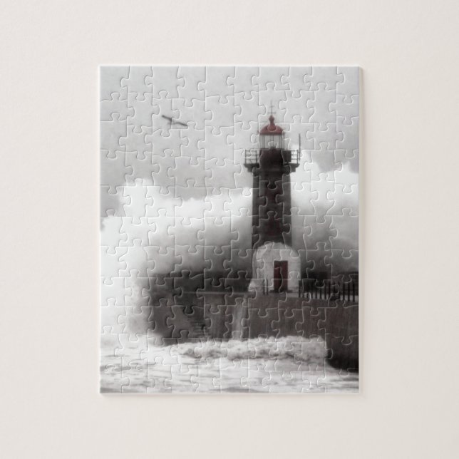 Sturm am Leuchtturm Puzzle (Vertikal)