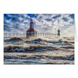 Sturm am St. Joseph Leuchtturm Denken Sie an Ihre