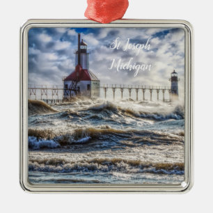 Sturm am St Joseph Lighthouse Ornament Aus Metall