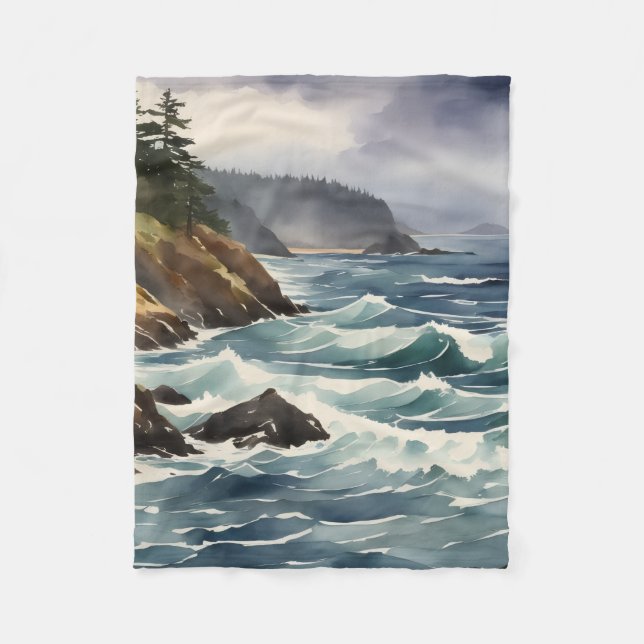 Sturm an der Küste  Fleecedecke (Vorderseite)