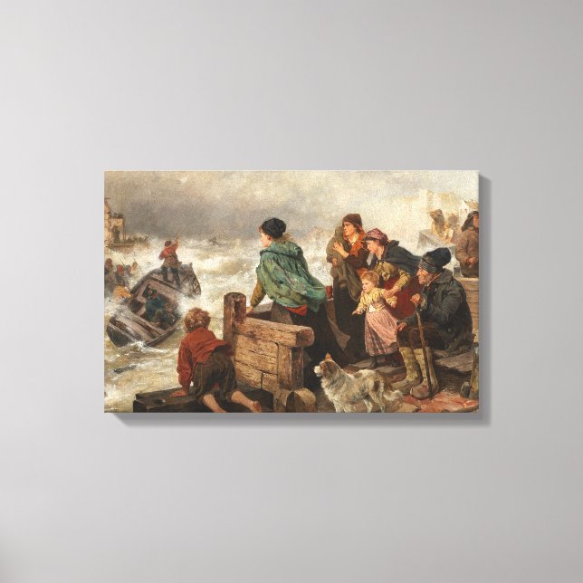 Sturm an der Küste (von Rudolf Jordan) Leinwanddruck (Vorderseite)