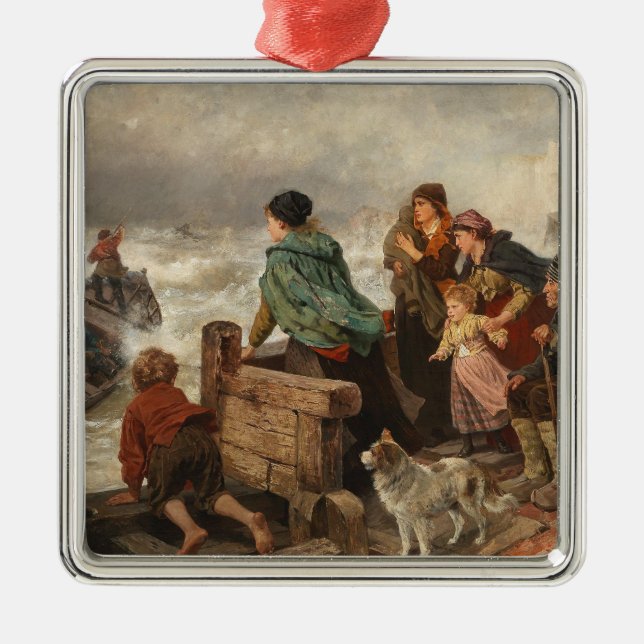 Sturm an der Küste (von Rudolf Jordan) Ornament Aus Metall (Vorne)