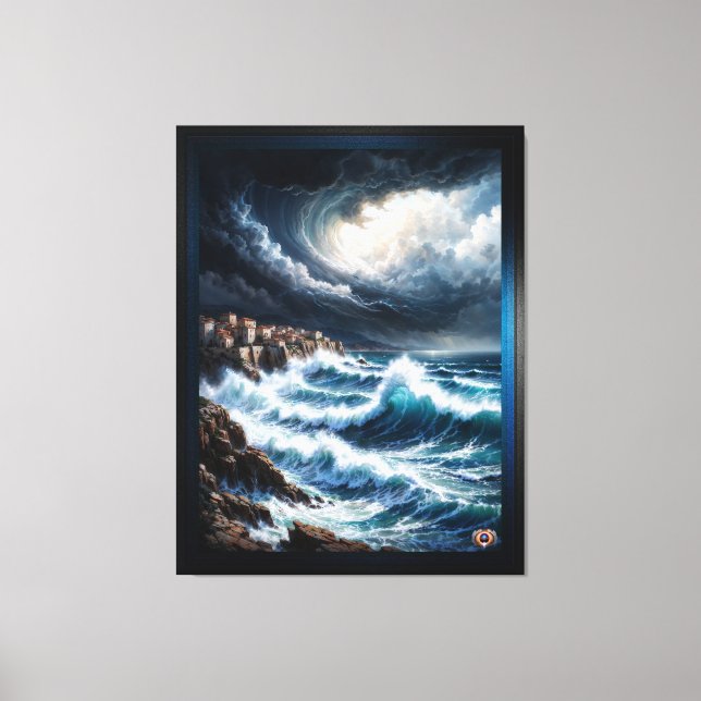 Sturm an der Mittelmeerküste Kunst von Xendor7 Leinwanddruck (Vorderseite)