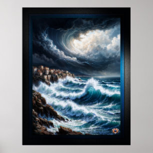 Sturm an der Mittelmeerküste Kunst von Xendor7 Poster