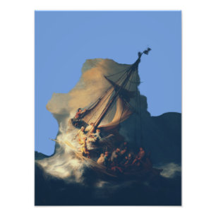 Sturm auf dem See Genezareth von Rembrandt Kunst Fotodruck