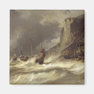 Sturm auf der Küste bei Etretat, Normandie, 1851 Magnet