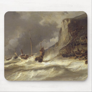 Sturm auf der Küste bei Etretat, Normandie, 1851 Mousepad
