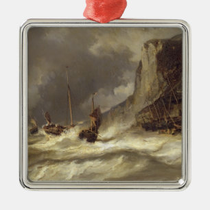 Sturm auf der Küste bei Etretat, Normandie, 1851 Silbernes Ornament