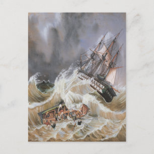 Sturm auf See in den 70er Jahren Postkarte