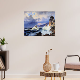 Sturm auf See vor der norwegischen Küste Poster