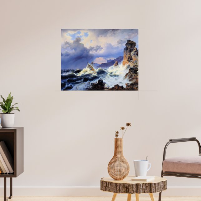 Sturm auf See vor der norwegischen Küste Poster (Wohnzimmer 3)