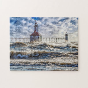 Sturm bei S Joseph Lighthouse Puzzle